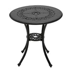 Textured Round Cast Aluminium Round Patio Dining Table - 65cm Dia X 62 Cm H