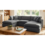 Cotleigh 5 Piece U-shaped Modular Corner Sofa | Charcoal