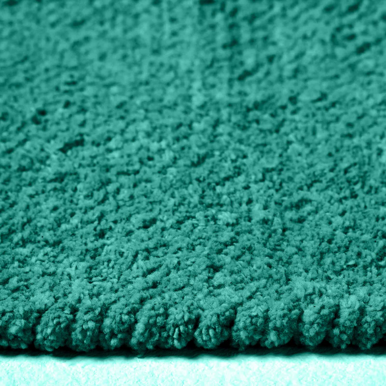 Plain Chenille 100% Cotton  Rug With Natural Trim | 150cm x 95cm | Teal Green