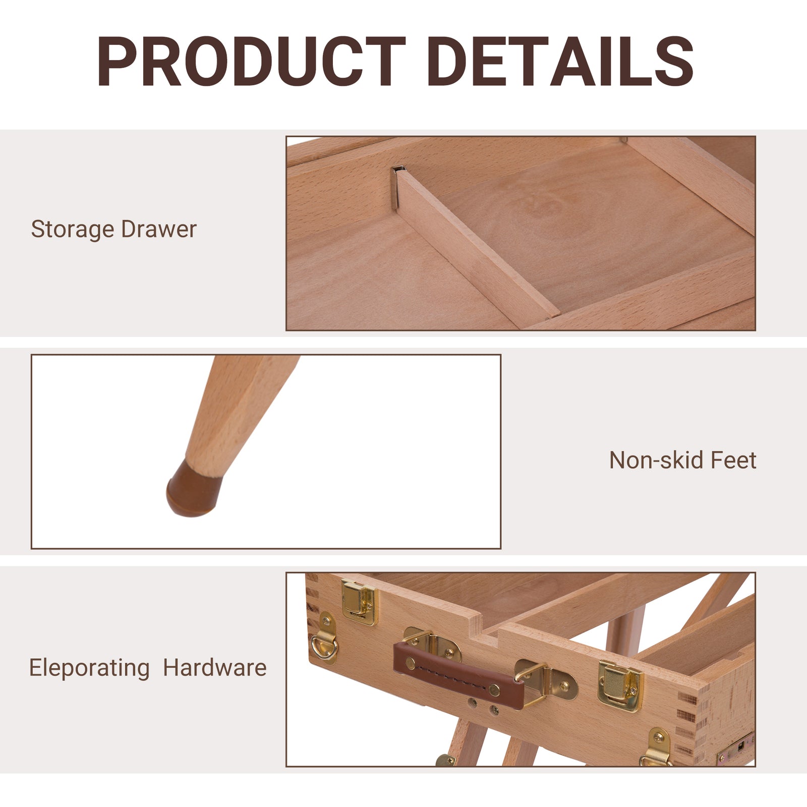 Tripod Art Easel Wooden Drawing Board Workstation Folding