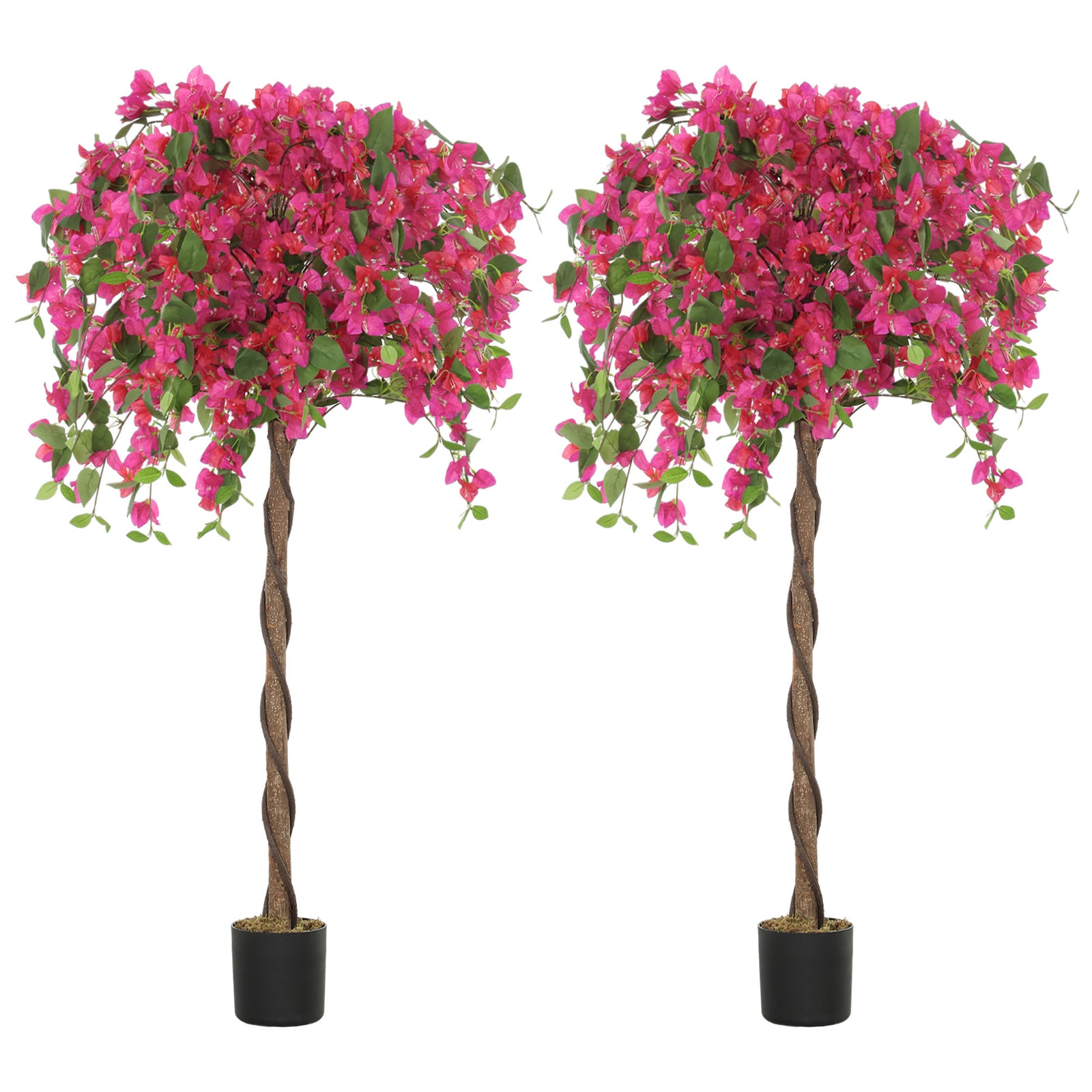 Set Of 2 Decorative Artificial Plants Fake Plants Purple