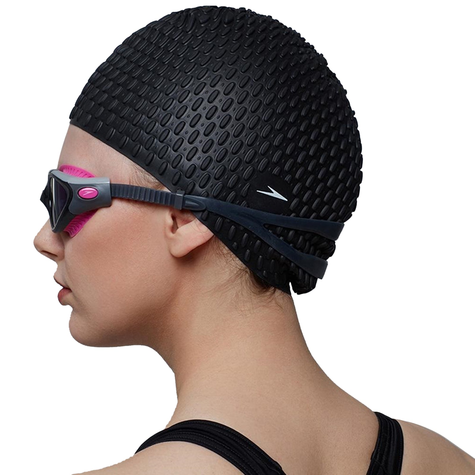 Unisex Adult Bubble Swim Cap | One Size | Black