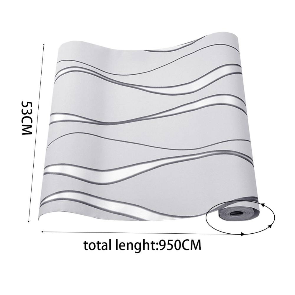 Modern Geometric Wavy Striped Fabric Wallpaper