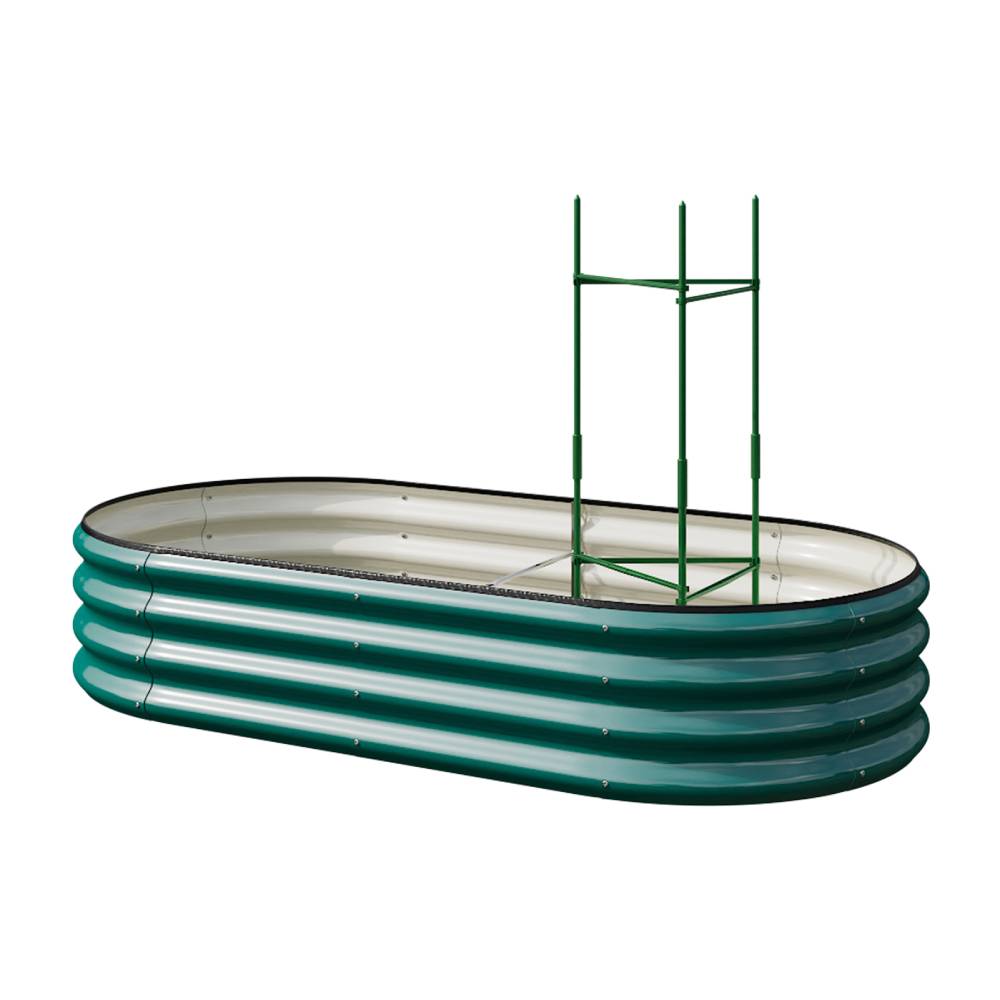 Galvanized Metal Raised Garden Bed – Elevated Planter Box With Safety Edging, Green, 120cm/160cm W X 80cm D X 30cm H | Large | Green