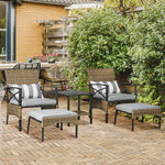 Outsunny 5pc Rattan Garden Table And Chair Set