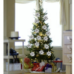 24 Pieces Artificial Christmas Tree Flowers Xmas Festive Poinsettia Flowers Ornament Set | Silver