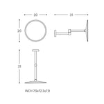 Wall Magnifying Mirror, Matt Black Architect Sp (x5)