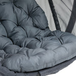 Folding Textelin Swing Hammock Egg With Side Pocket, Cushion | Gray