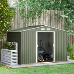 Garden Shed Storage Unit With Locking Door Floor Foundation | Medium | Light Green