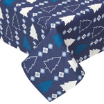 Blue Winterland 100% Cotton Round Christmas Tablecloth 178 Cm | 178cm | Blue