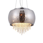 Starlight Pendant Lamp 3xe14 A Stunning Hand Made Lamp 39cm Glass Shade Housing Chrome Fitments And Gorgeous Crystals