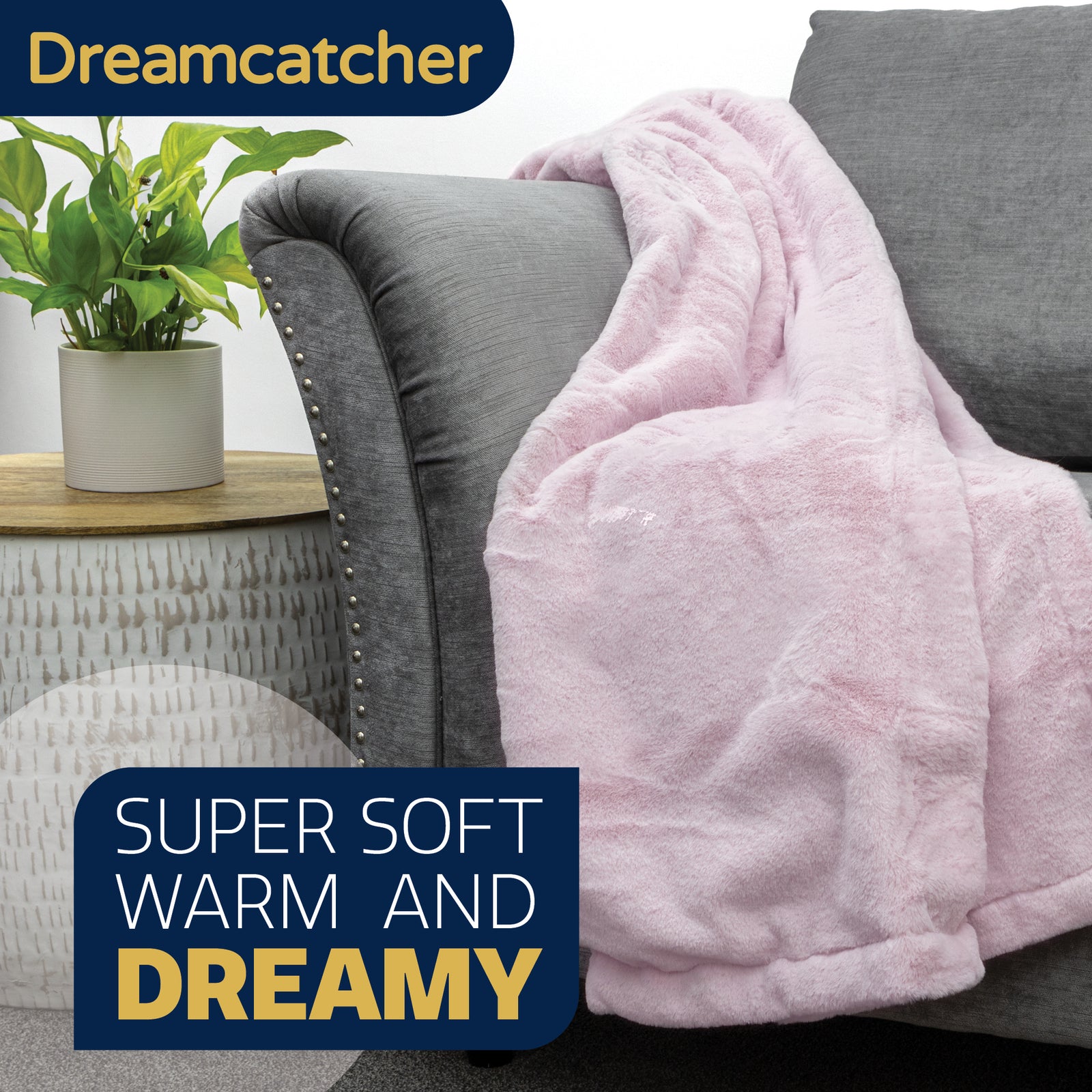 Blanket Throw Soft Faux Fur 160 X 130cm Fleece Overblanket Fluffy Blanket  For Sofa & Beds | L | Pink