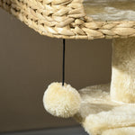PawHut Multi-level Cat Tree With Scratching Post Condo Bed Ramp, 95cm, Beige