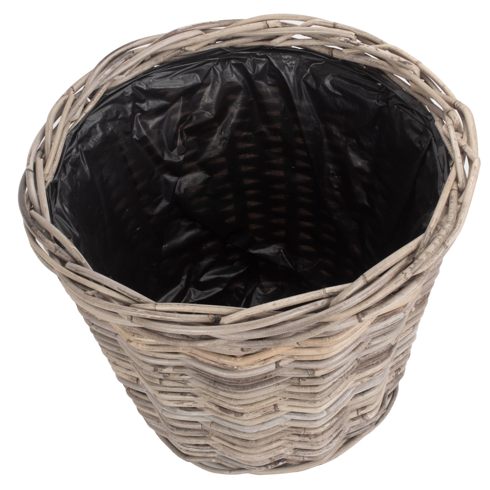 Tapered Rattan Round Planter With Plastic Lining | Large | Brown
