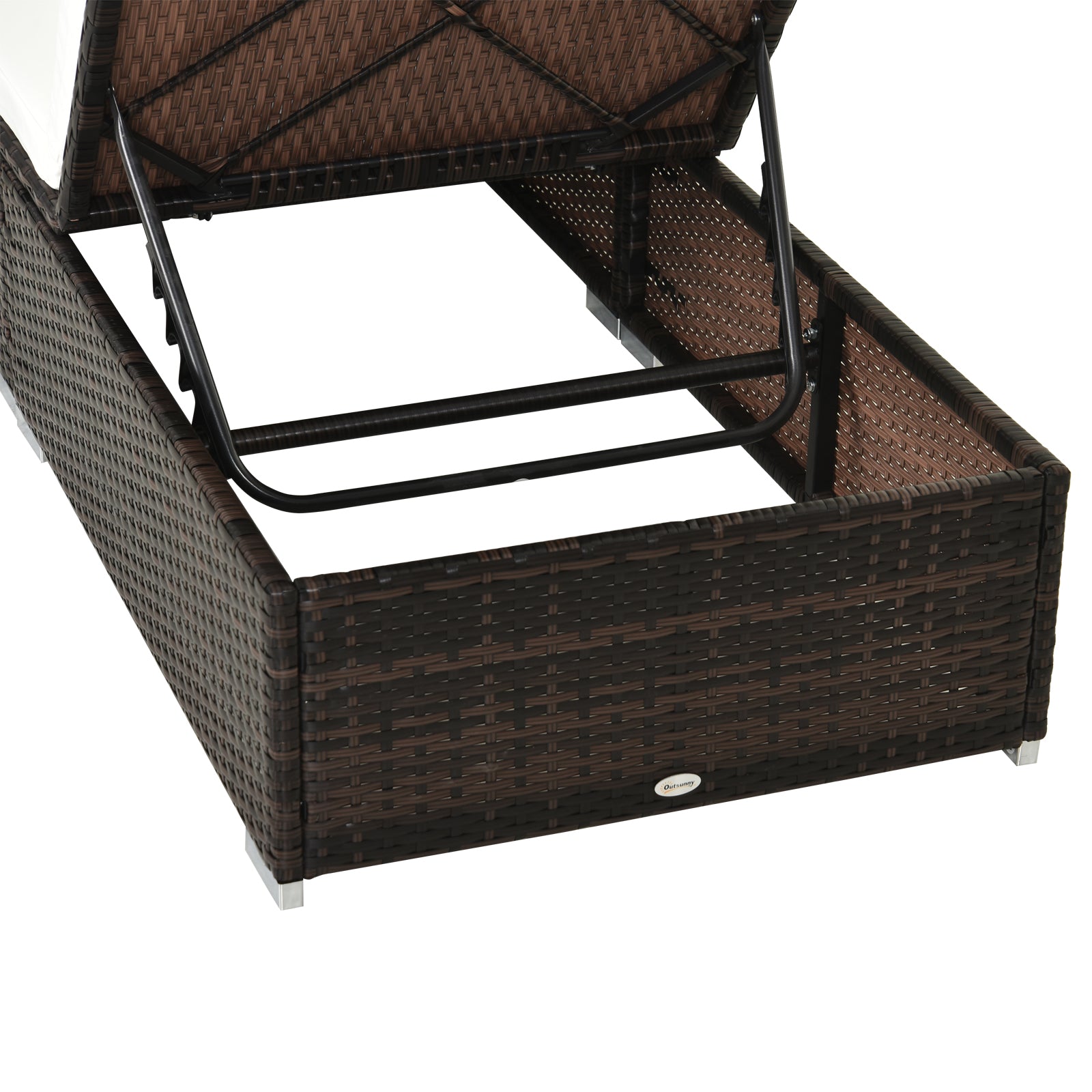 Garden Sun Lounger Rattan Recliner Lounger Chair  Set Of 2 | Brown