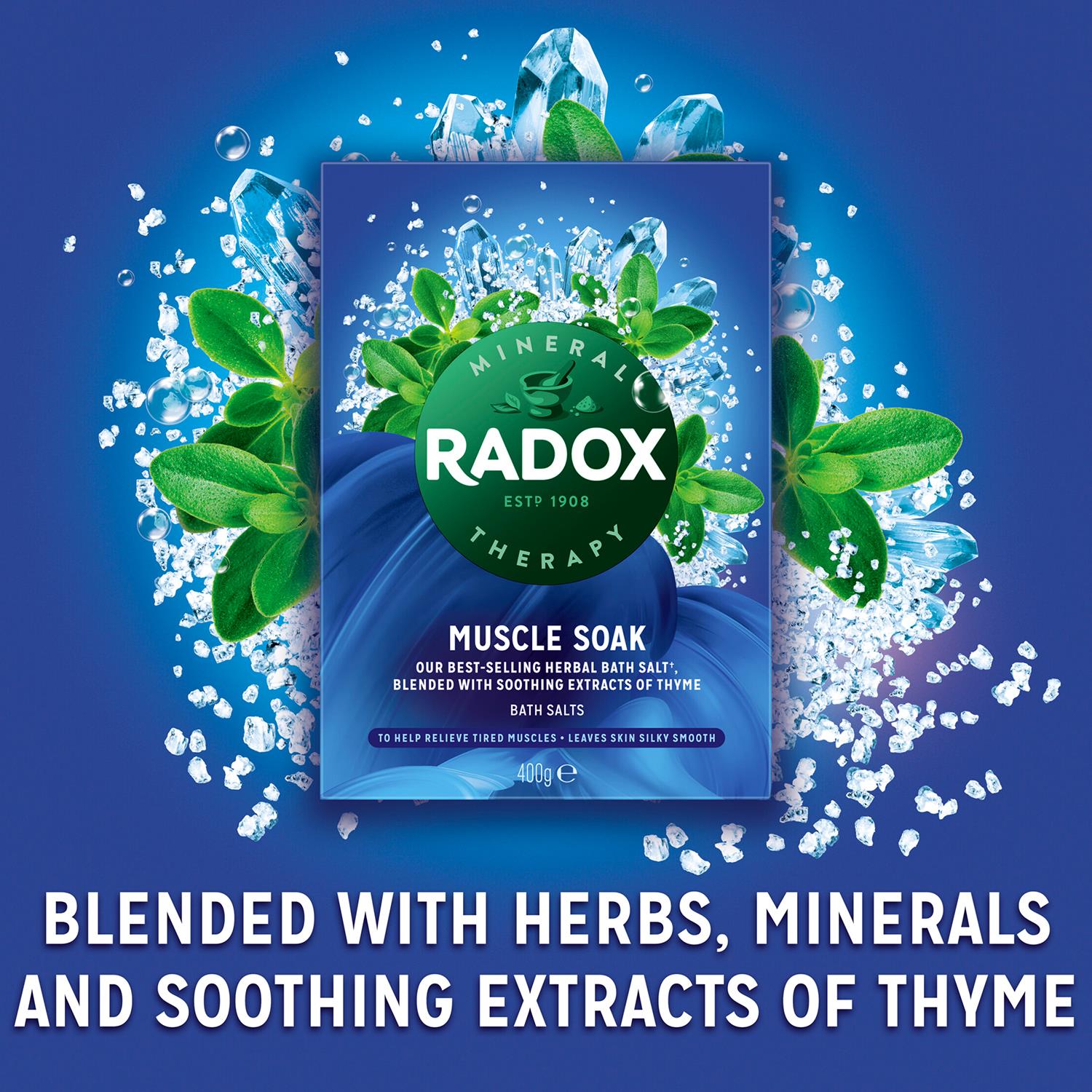 Mineral Therapy Muscle Soak Herbal Bath Salt, 400g, 6 Pack | 6 | Blue