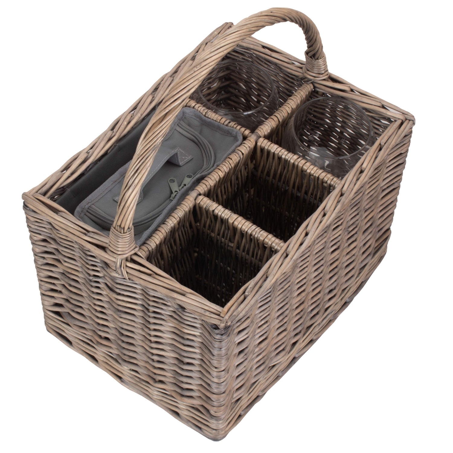 Grey Gin Picnic Drinks Wicker Basket