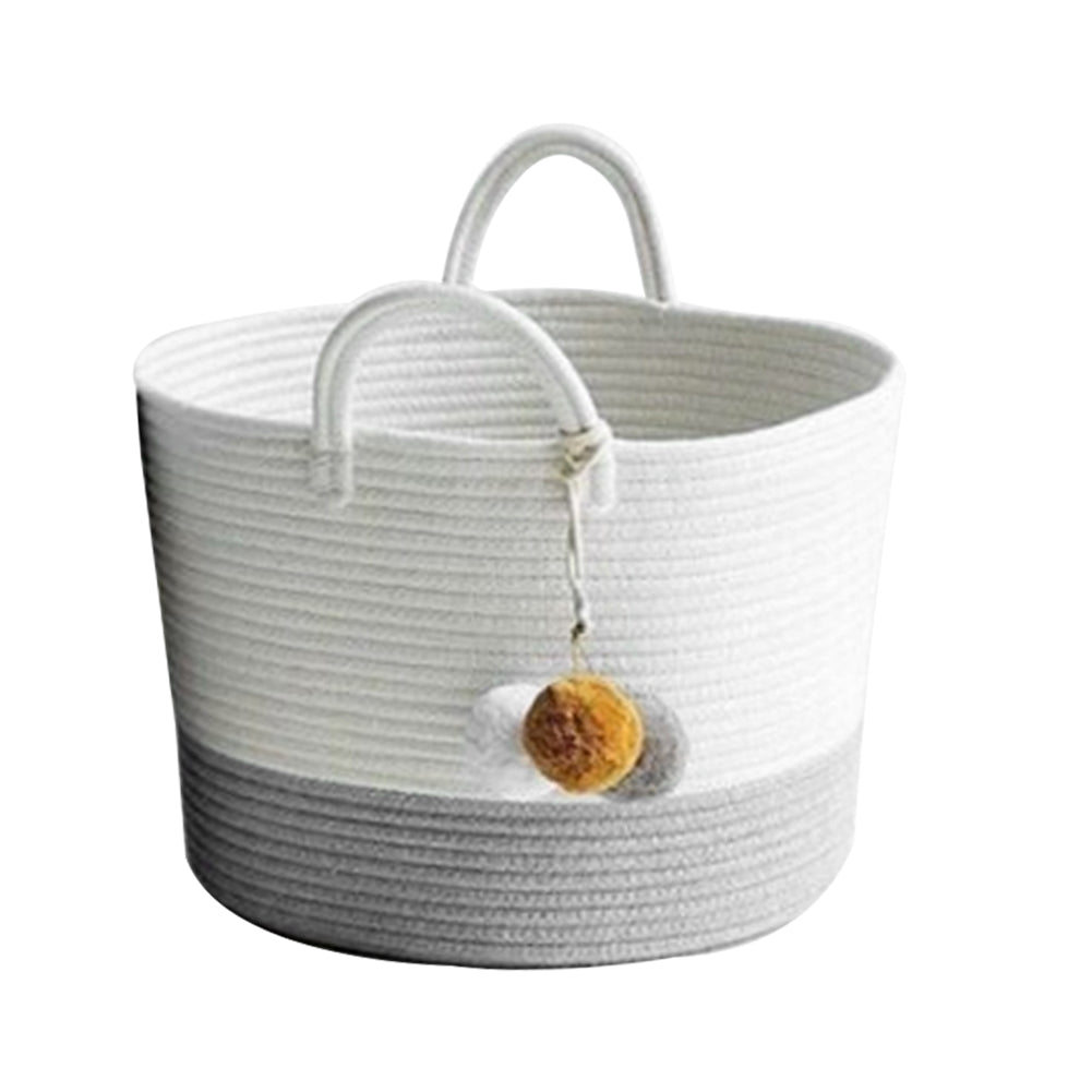Woven Basket Baby Kids Toys Storage Clothes Hamper Laundry Basket | Grey