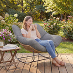 Indoor Outdoor Rocking Chair With Cushion | Grey
