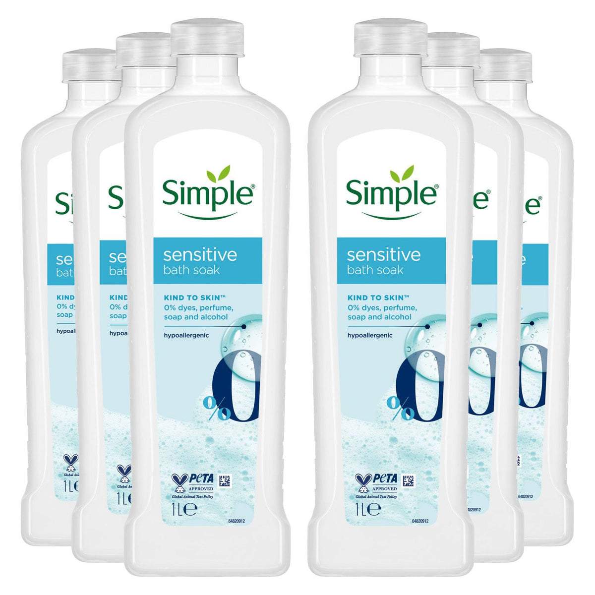 Kind To Skin Sensitive Bath Soak Hypoallergenic For All Skin Types, 1l 6pk | Set of 6
