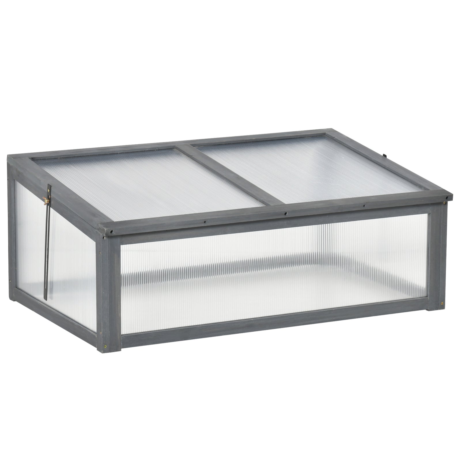 Wooden Cold Frame Greenhouse 100x65x40cm | Gray