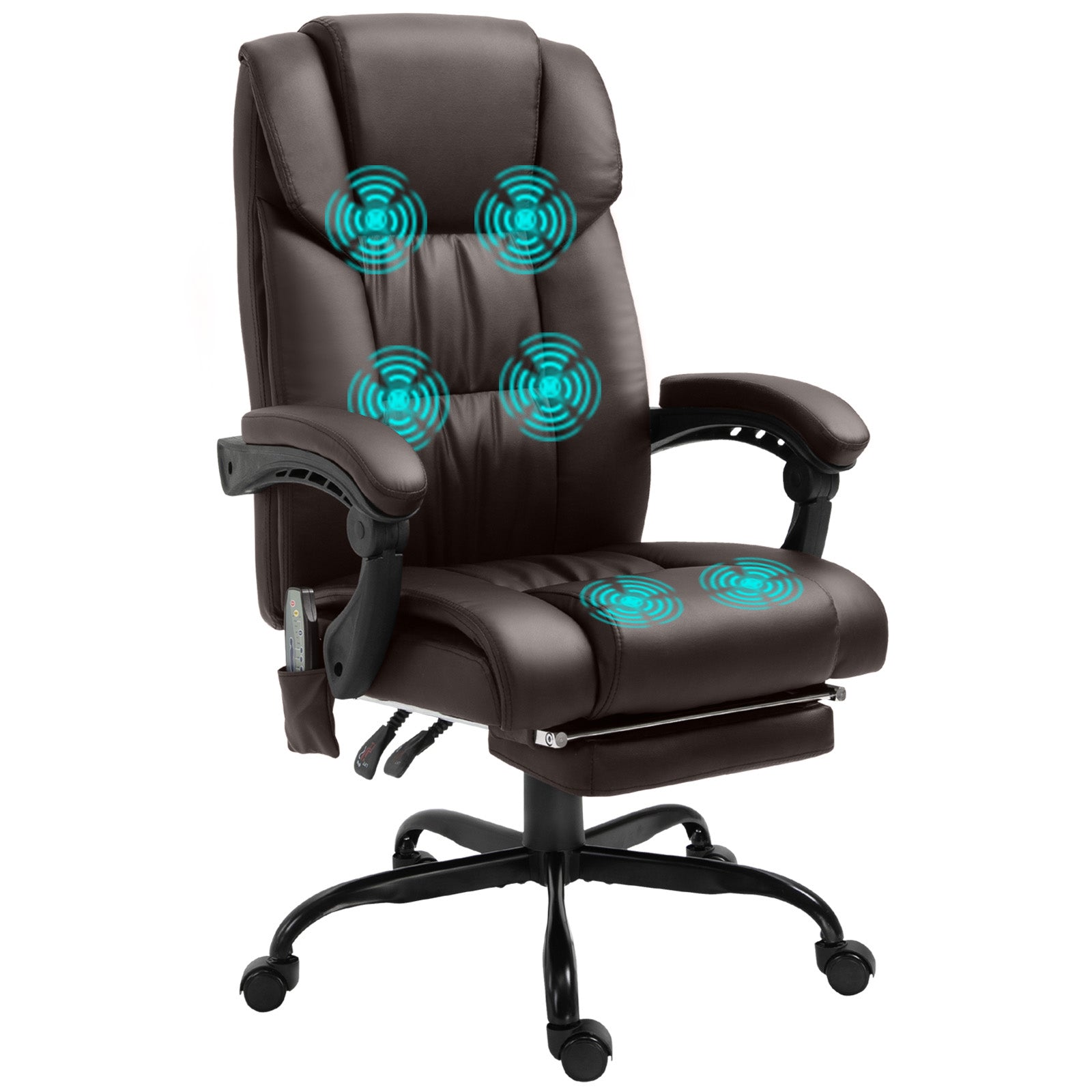 Pu Leather Massage Office Chair 6 Vibration | Brown