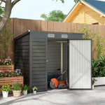 6.3 X 4.3ft Metal Shed With Pent Roof, Lockable Door, Vents