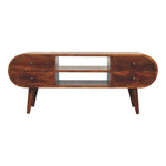 Solid Wood Chestnut Circular Media Unit