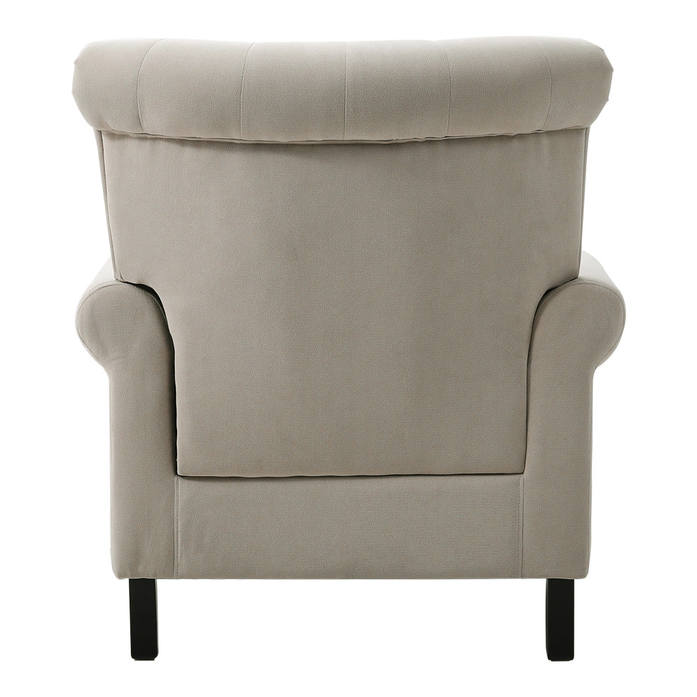 Tufted Upholstered Wingback Armchair– Elegant Accent Chair | Beige