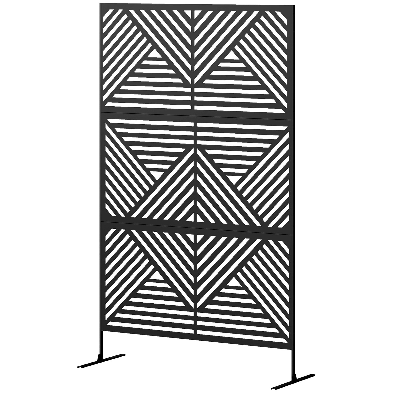 Decorative Outdoor Divider Privacy Panel W/ Stand, Rhombus