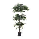 185cm Artificial Ficus Silk Tree With 3 Layers Of Lush Leaves Decorative Fake Plant