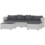 6 Pieces Rattan Furniture Set Garden Sofa Set Mixed Grey