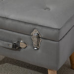 Velvet Storage Stool, Suitcase Design