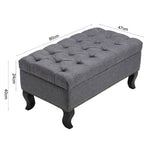 Modern Nailhead Trim Buttoned Ottoman Bench