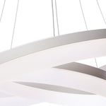 Ring Led Designer Pendant Lamp A Stunning Centrepiece Formed From 2 White Circular Led Hoops With Remote Control Included
