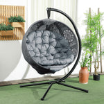 Outsunny Hanging Swing Chair W/ Metal Stand & Side Pocket