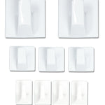 St Helens Assorted Self Adhesive Square Shaped Plastic Hooks (pack Of 9)