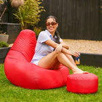Recliner Indoor Outdoor Bean Bag Chair & Pouffe Chair | Red