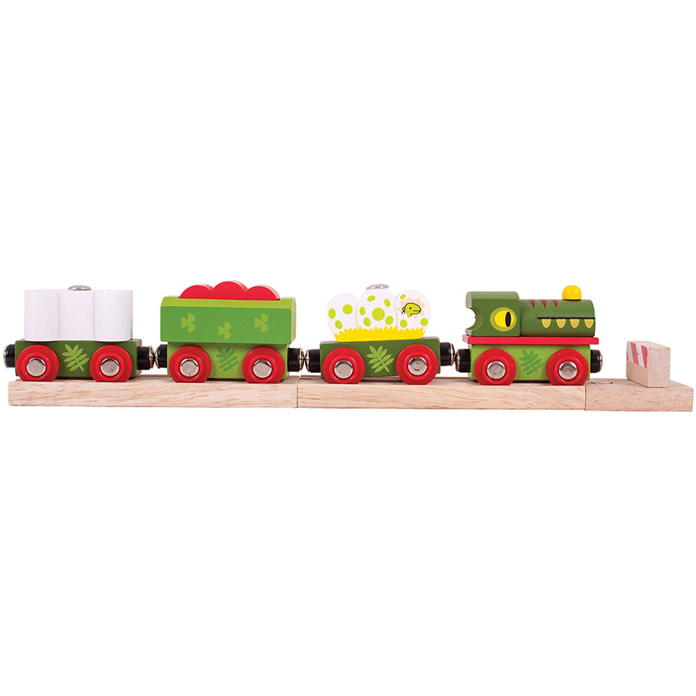 Wooden Dinosaur Train Engine & Carriages