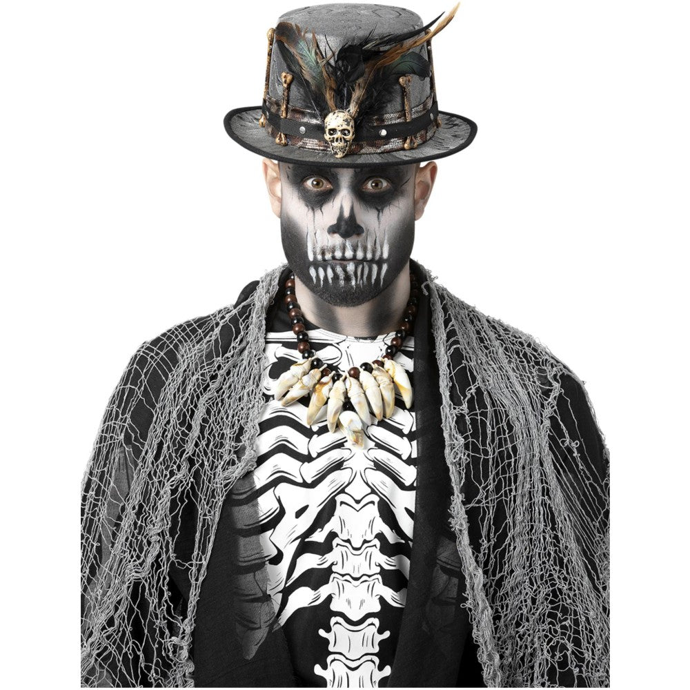 Witch Doctor Distressed Black Top Hat