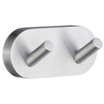 Towel Hooks Wall Mounted Storage Non-rust Brass Core | Double | Brushed Chrome