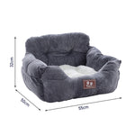 Cozy Dog Car Seat Bed With Storage Pocket And Adjustable Strap