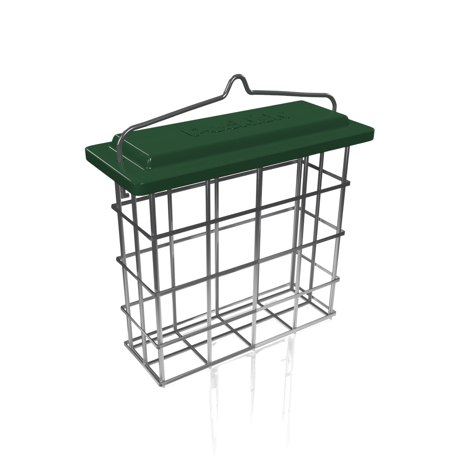 All-weather Stainless Steel Suet Cake Feeder 600g Capacity | Green