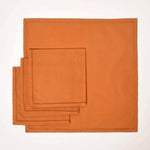 Plain Cotton Fabric 4 Napkins Set | 45cm x 45cm | Burnt Orange