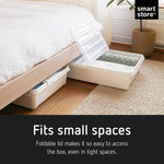 Bedroller Underbed Storage Box With Transparent Foldable Lid, 60l