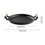 Living and Home 32cm Dia Dual-handle Round Cast Iron Skillet