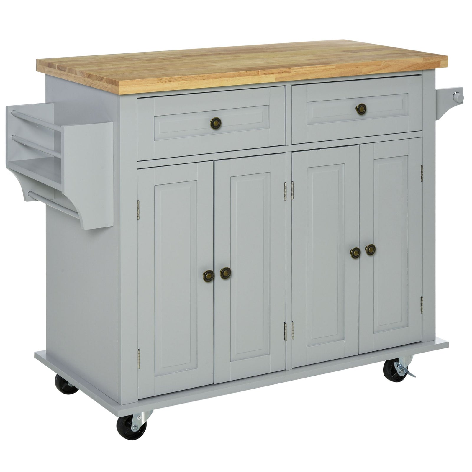 Microwave Island With Storage, Drawers