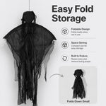 Yezi Halloween Decorations Grim Reaper 130cm Black Polyester Foam