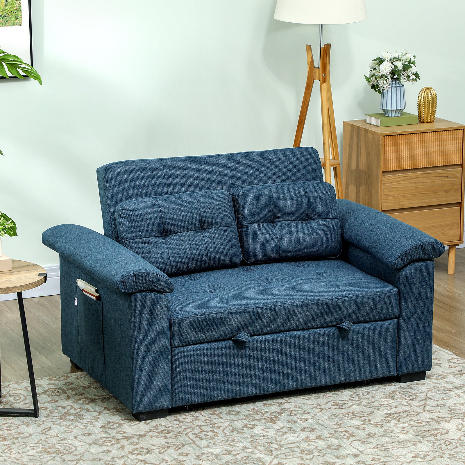 Click Clack Sofa Bed 2 Seater Sofa Bed For Living Room | Blue