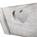 Vintage Heart Cut Handle Wooden Tray | Set-of-2 | Gray